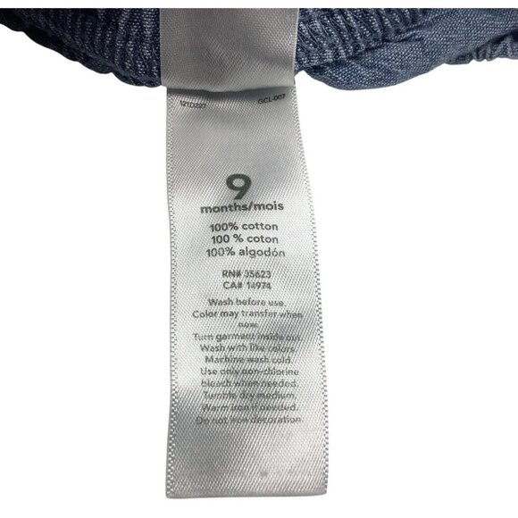 Carter's Baby Girl Blue Bloomers Shorts Size 9M With Elastic Waist & Ruffle Hem - Picture 3 of 6